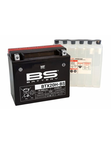 BS BATTERY Battery Maintenance Free with Acid Pack - BTX20H