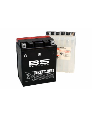 BS BATTERY Battery Maintenance Free with Acid Pack - BTX14AH-BS