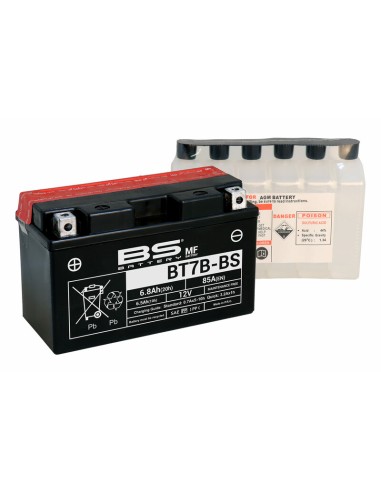 BS BATTERY Battery Maintenance Free with Acid Pack - BT7B-BS