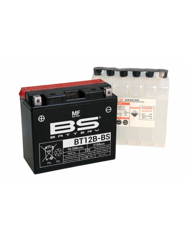 BS BATTERY Battery Maintenance Free with Acid Pack - BT12B-BS