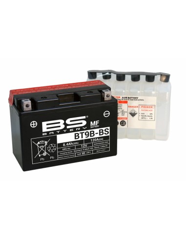 BS BATTERY Battery Maintenance Free with Acid Pack - BT9B-BS