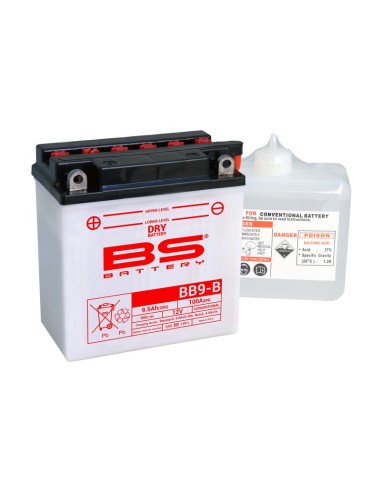 BS BATTERY Battery High performance with Acid Pack - BB9-B