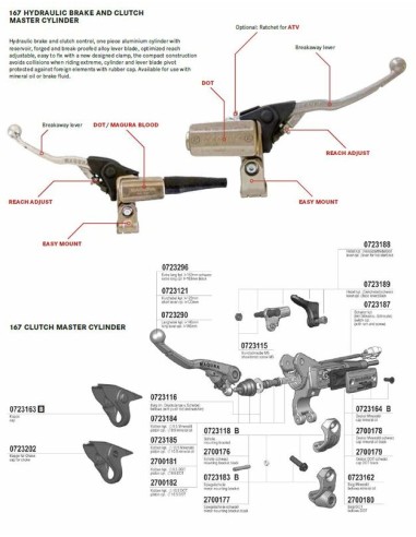 Ambreiaj hidraulic Magura Hymec 167 pentru Honda CRF450R