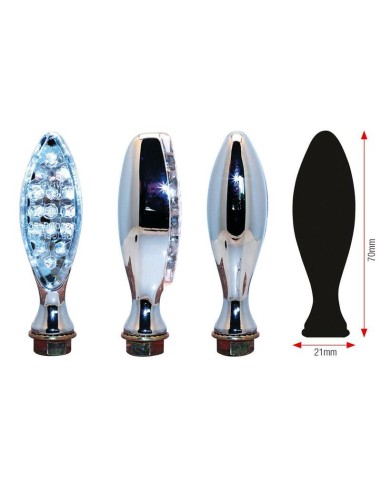 BIHR Elipse LED Indicators Chromed Metal Universal