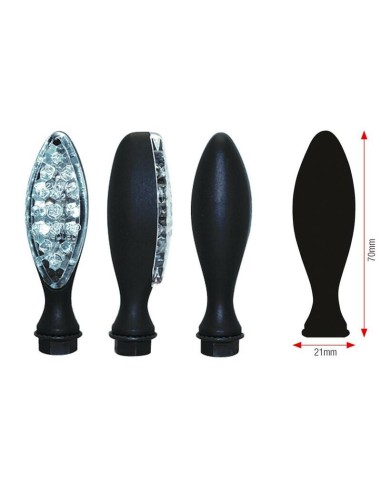 BIHR Elipse LED Indicators Black Metal Universal