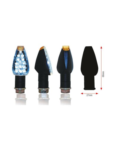 BIHR Design LED Indicators Short Black Universal