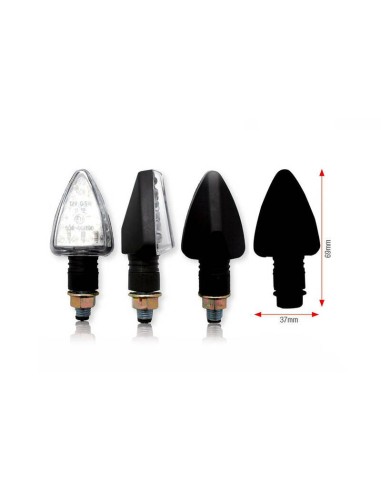 BIHR Tri LED Indicators Short Black Universal