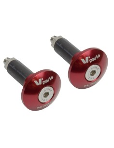 V-PARTS Bar End Ø12-18mm Red