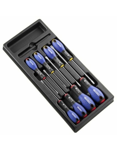 EXPERT 8 Screwdrivers Flat + Cruciform Tools Module - Plastic Tray