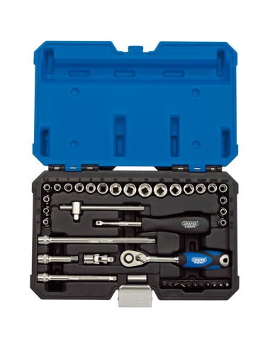 DRAPER Metric & Inch 1/4” Sockets & Ratchet Set  (40 pieces)