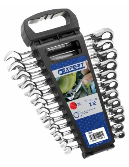 EXPERT set of 12 ratchet combination wrenches