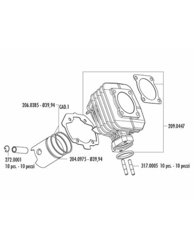 POLINI Cylinder Kit - Ø40mm Peugeot