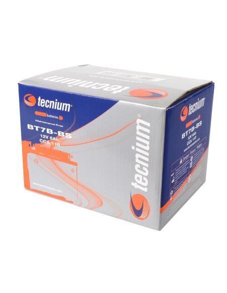 TECNIUM Battery Maintenance Free with Acid Pack - BT7B-BS