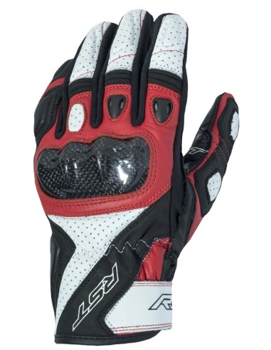 RST Stunt 3 CE Gloves Leather/Textile - Red