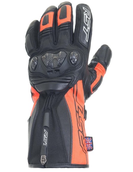 RST Ladies Paragon V CE Waterproof Women Gloves Leather/Textile - Flo Red Size M/07