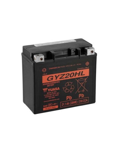 YUASA Battery Maintenance Free with Acid Pack - GYZ20HL