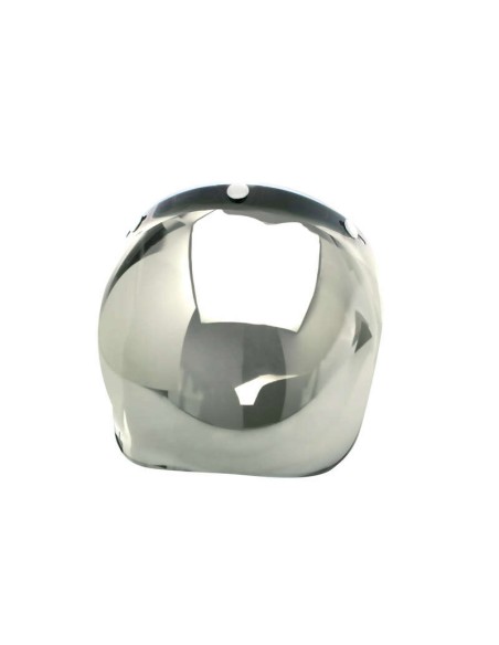 V PARTS Bubble silver chrome universal helmet shield with flip-up