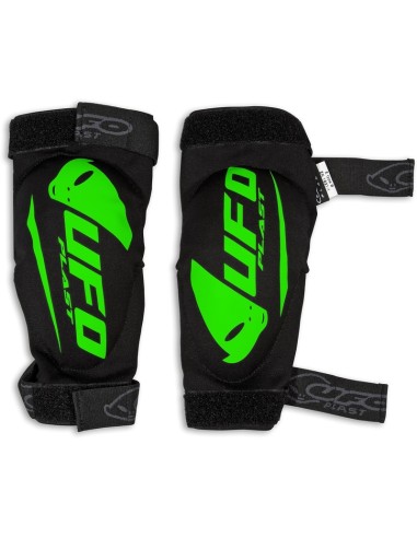 Adult SPARTAN UFO Elbow Guards in Black/Green, size S/M