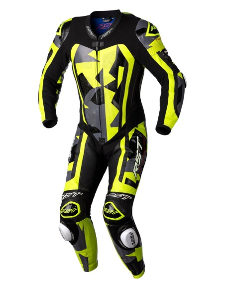 Costum din piele RST Pro Series Airbag CE - Gri/Camo Lime Mărimea XL