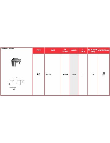 NGK Blue Spark Plug Cap - LBER-B