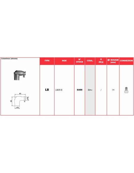 NGK Blue Spark Plug Cap - LBER-B