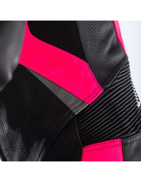 Costum RST Tractech Evo 4 Femei Piele - Negru/Roz Mărimea XL