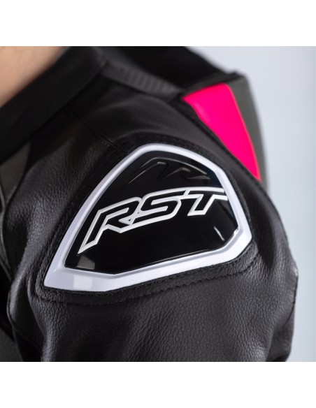 Costum RST Tractech Evo 4 Femei Piele - Negru/Roz Mărimea XL