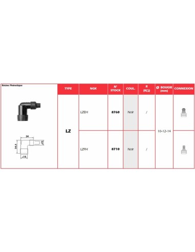 NGK Spark Plug Cap - LZEH