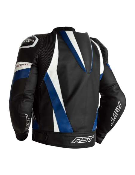 Jachetă RST Tractech EVO 4 din piele - Negru/Albastru/Alb Mărime 3XL