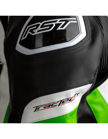 RST Tractech EVO 4 Jacket Leather - Black/Green/White Size XXL