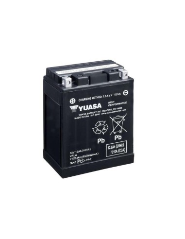 YUASA Battery Maintenance Free with Acid Pack - YTX14AH-BS