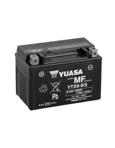 YUASA Battery Maintenance Free with Acid Pack - YTX9-BS