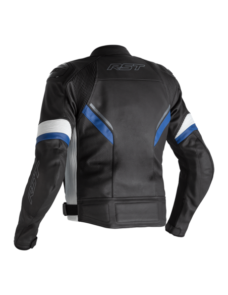 Jachetă de piele RST Sabre CE - Negru/Alb/Albastru Mărimea L Negru & Albastru & Alb