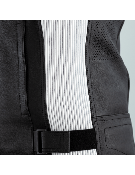Jachetă de piele RST Sabre CE - Negru/Alb/Albastru Mărimea L Negru & Albastru & Alb