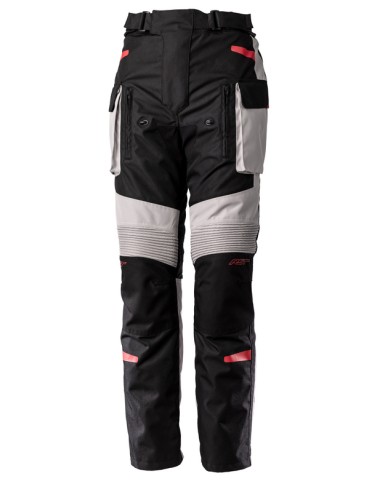 RST Endurance CE Textile Pants - Black/Silver/Red Size L Short Leg