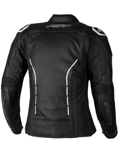 Jachetă de piele RST Ladies S1 CE - Negru/Alb Mărimea XXL Alb-negru