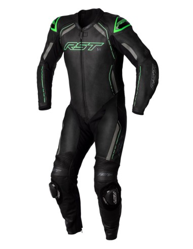 Costum din piele RST S1 CE - negru/gri/verde neon Mărimea 3XL portocaliu neon