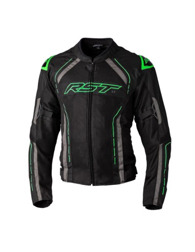 RST S1 Mesh CE Textile Jacket - Black/Neon Green Size L