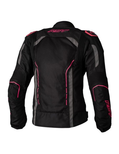 Jachetă textilă RST Ladies S1 Mesh CE - Negru/Roz Neon Mărimea XS Negru și Roz Neon