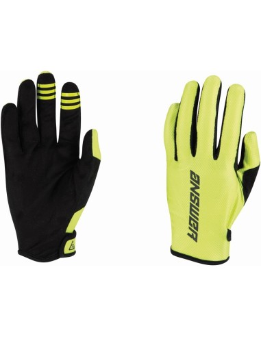 ANSWER A22 Ascent Youth Gloves Hyper Acid Size M Neon Yellow