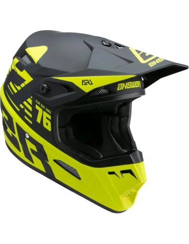 ANSWER AR1 Bold Junior Helmet Black Matt/Fluor Yellow - Size S