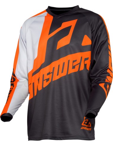 ANSWER Syncron Voyd Jersey Charcoal/Gray/Orange Size XL Black & Orange