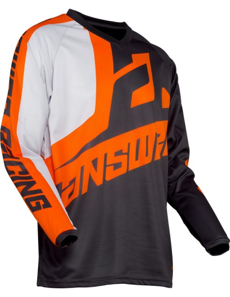 ANSWER Syncron Voyd Jersey Charcoal/Gray/Orange Size XL Black & Orange