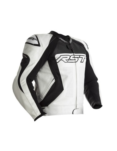 Jachetă RST Tractech EVO 4 din piele - Alb/Negru Mărimea S