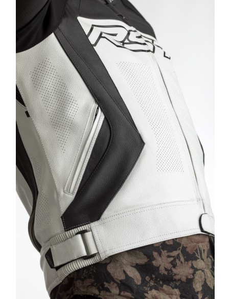 RST Tractech EVO 4 Jacket Leather - White/Black Size 2XL