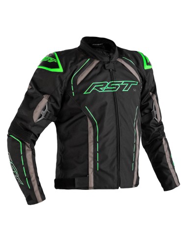 Jachetă RST S-1 Textil Negru/Gri/Verde Neon Mărimea S Negru & Verde Neon