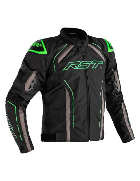 Jachetă RST S-1 Textil Negru/Gri/Verde Neon Mărimea M Negru & Verde Neon