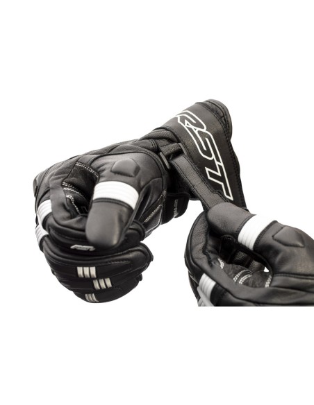 RST Pilot CE Gloves Leather - Black/White Size XL