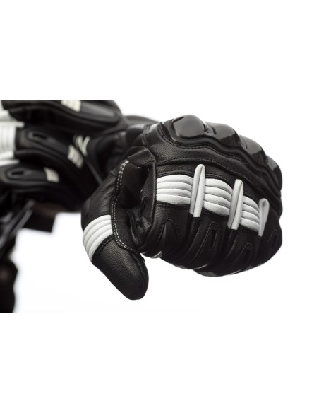 RST Pilot CE Gloves Leather - Black/White Size 2XL