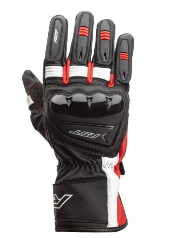 RST Pilot CE Gloves Leather - Black/Red/White Size M